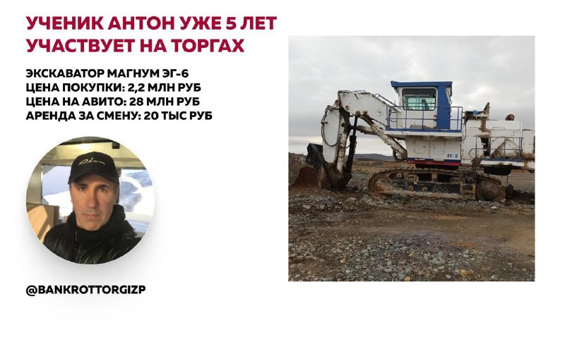 Кейс: карьерный экскаватор с торгов в 12 раз дешевле рынка