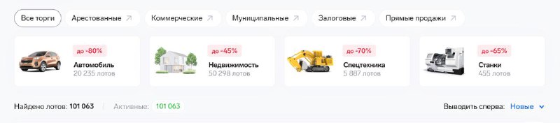 Сколько лотов на торгах по банкротству: статистика по категориям